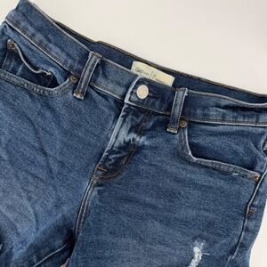 Gap Denim Shorts Womens 26 Blue 1969 Distressed Raw Hem High Rise Jean Cutoffs